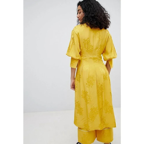 Bershka Floral Woven Over Jacket, Size M-L and Matching Pants, Size M in Yellow​ - Picture 2 of 16